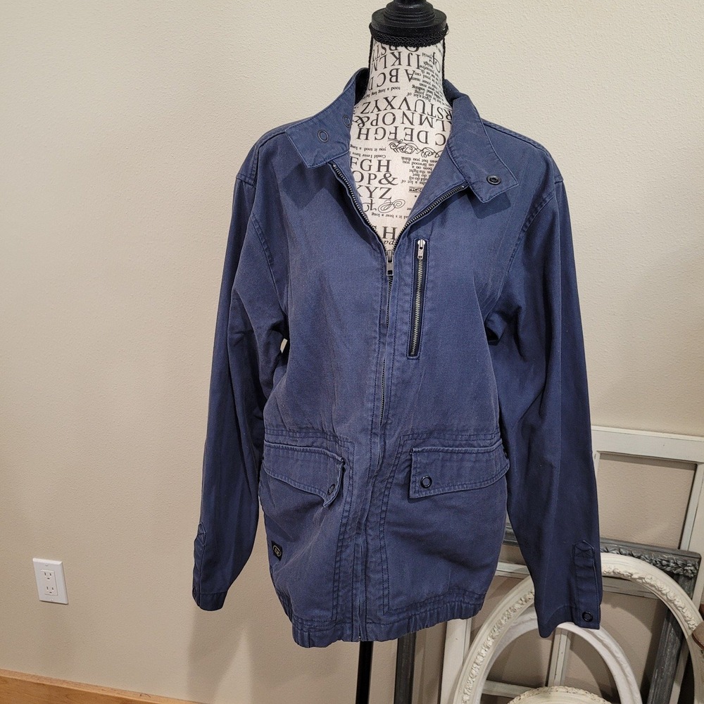 Volcom Men's SZ M Windstunner zip front jacket Blue Canvas Bomber Street Casual